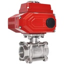 Three Pieces High Temperature Threaded Stainless Steel 304 316 Electric Control Ball Valve DN50 DN80 DN100