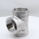 (OEM ODM) 304 Stainless Steel Forged Threaded Tee BSPT Female Industrial Pipe Fitting