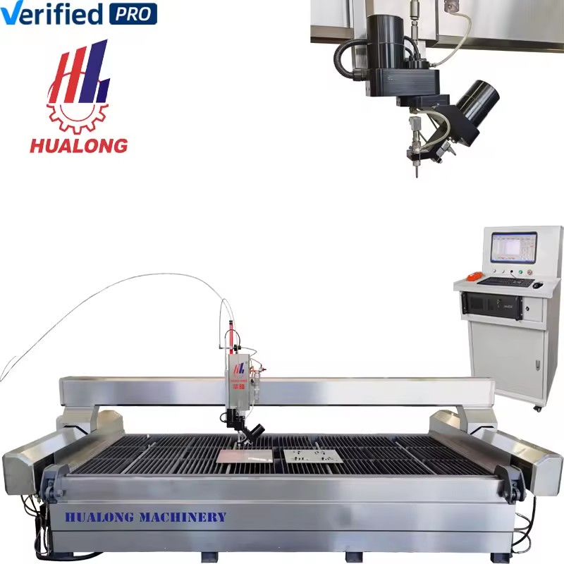 HLRC-3020 High Accuracy Desktop 5 Axis Granite Stone CNC Water Jet Cutting Machine