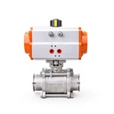 DQ Pneumatic threaded ball valve, stainless steel sanitary quick-installation three-piece type pneumatic ball valve