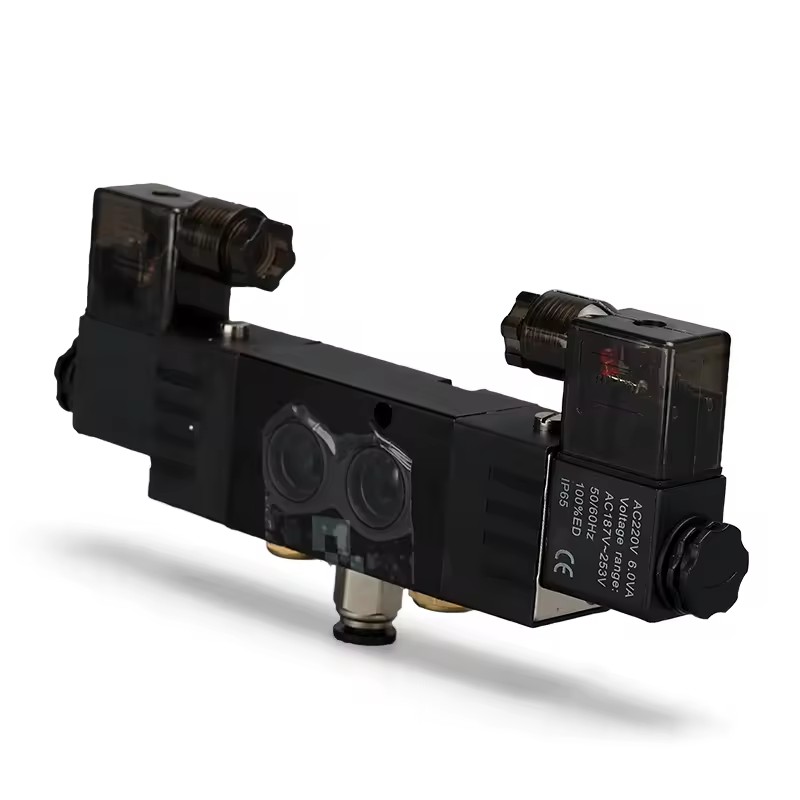 DQ Two Position Five Way Veneer Plate Solenoid Valve 4M320-08 Pneumatic Electromagnetic Control Valve