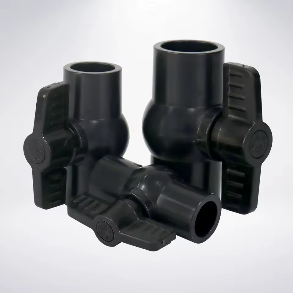 High Quality PVC Compact Ball Valve Plastic Pipe Fitting Ball Valves Socket Threaded 20 25 32 40 50 63 75 80 90 110 160mm