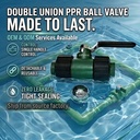 Factory Direct Manufacturer Patented PN20-63 with Brass Chrome Plated Ball & SS304 Nut Double Union PPR Ball Valve