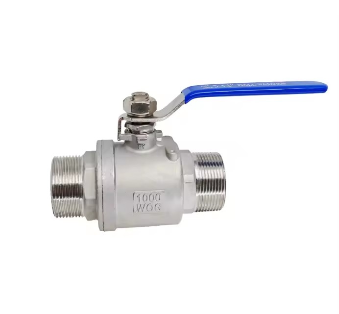 304 Stainless Steel 2-Piece Ball Valve Female Thread DN15 Water Pipe Shut-off Valve