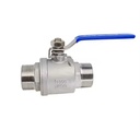 304 Stainless Steel 2-Piece Ball Valve Female Thread DN15 Water Pipe Shut-off Valve