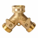 3/4" Garden Y Shaped Brass Water Pipe Connector 2 Way Water Hose Splitter