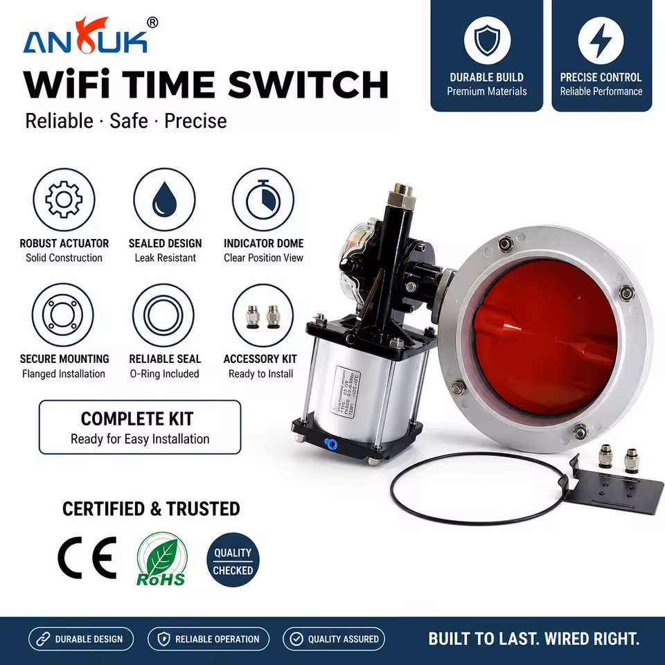 ANRUK Pneumatic Stainless Steel Ball Valve DN20-DN50 NPT/Press Connection OEM Customizable for Silo Discharge