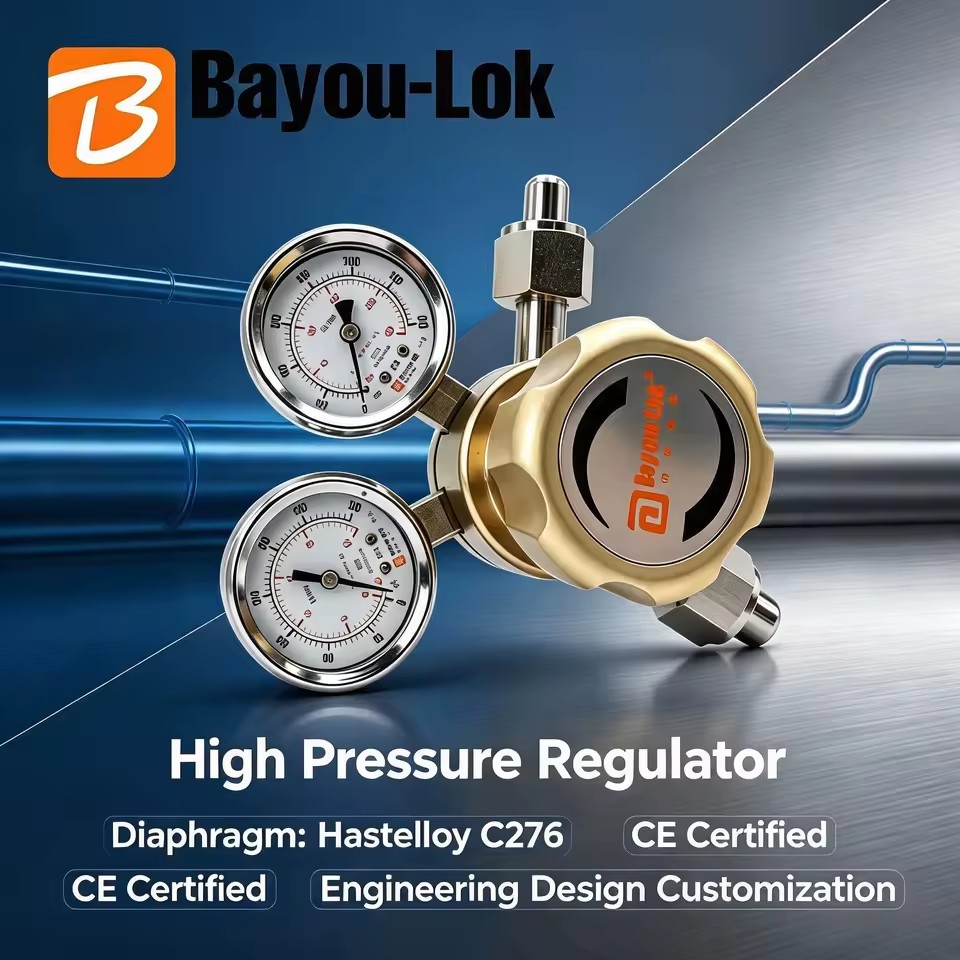 SS316L Stainless Steel High Pressure Gas Regulator Hastelloy C276 Diaphragm Pressure Reducing Valve for UHP H2 N2 CO2 Ar O2 He