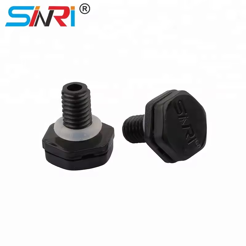 SINRI Size LOGO Customized LED High Bay Light Gas Protective Vent Valve IP67 Waterproof M5 Vent Plug Black E-PTFE Membrane