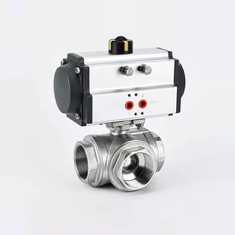 Factory Sale High Quality Pneumatic Ball Valve Double/Single Acting Flow Control Threaded 3 Way Actuator Valve OEM JTAIV