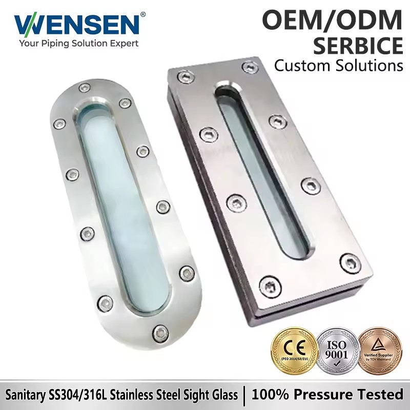 304 Stainless Steel Long Strip Sight Glass - Sanitary Liquid Level Measuring Sight Window