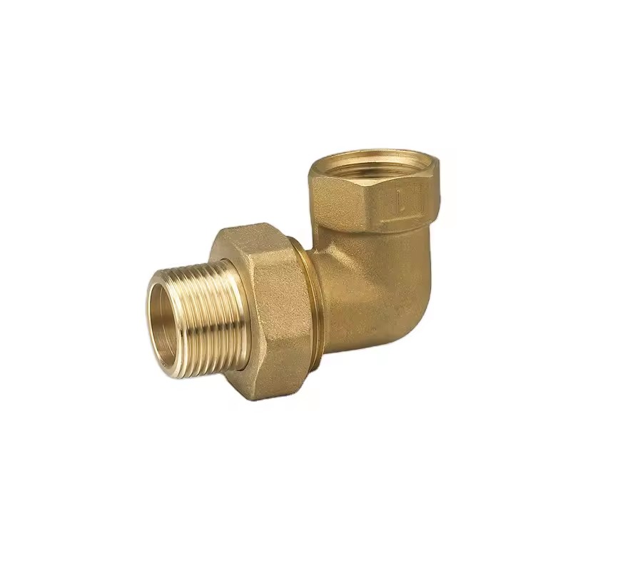 90 Degree Brass Elbow Union Forged Brass Fitting with Brass Union Nut