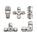 Stainless Steel Double Ferrule Metric 2mm to 50mm Tube Fittings 4-Way Union Cross