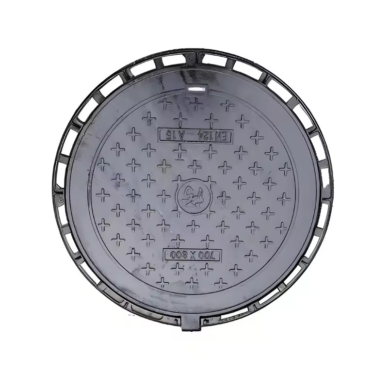Ductile Iron Manhole Covers Forged Circular Cast Iron for Roads Sidewalks Premium Casting Services Black EN124 B125 Custom Sizes