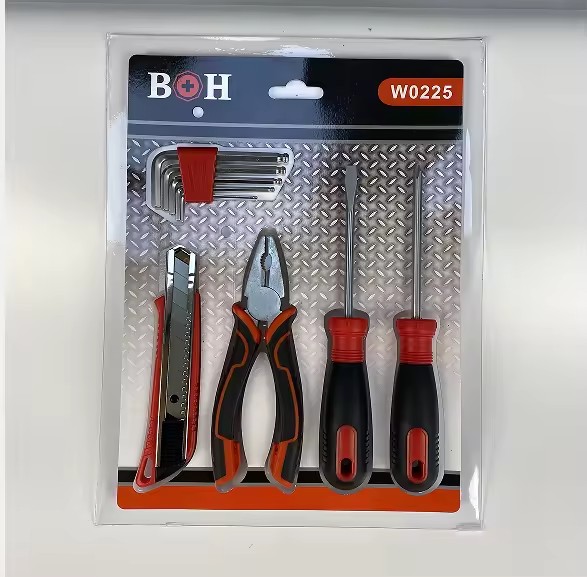 9pcs Quality Home Tool Set basic repair tool set with double blister