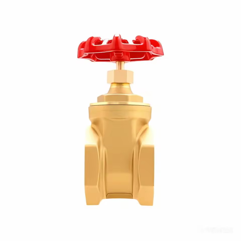 DN15-DN100 Heavy Duty Forged Brass Gate Valve PN16 Red Wheel Handle Water Stop Valve For Industrial Projects