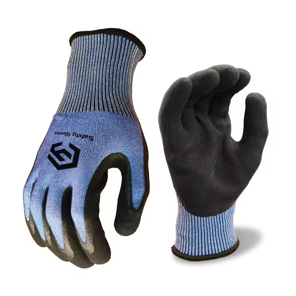 CY Anti Cut Safety Gloves Natural Latex Foam Coated Constsruction Heavy Work Glove A5 Cut Resistant Gloves for Industrial Work
