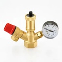 1 Inch Brass Boiler Safety Group Kit With 3 Bar Relief Valve Automatic Air Vent and Pressure Gauge for HVAC Heating Systems