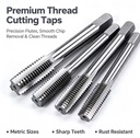Metric Hand Tap Set M3-M8 Alloy Tool Steel Straight Flute Thread Taps for Internal Threading