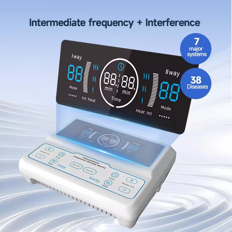 New Dual-channel Intermediate Frequency Therapy Device Multiple Therapy Wavelengths 60 Treatment Programs for Health Therapy.