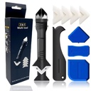 Durable Beauty Plastic Handle 3 1 Stainless Steel Head Multi-Function Industrial Grade Joint Seam Scraper Glass Glue Hand Tool