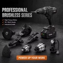 Brushless Multi Purpose Power Tool Set 21V Cordless 16 in 1 Combo Kit Interchangeable Heads Electric Drill Wrench Saw