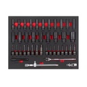 41pcs 1/2 Inch Deep Socket Set Tool Kit Universal Impact Socket Set Metric Metal Cabinet Trolley Tool Set in EVA Foam Tray