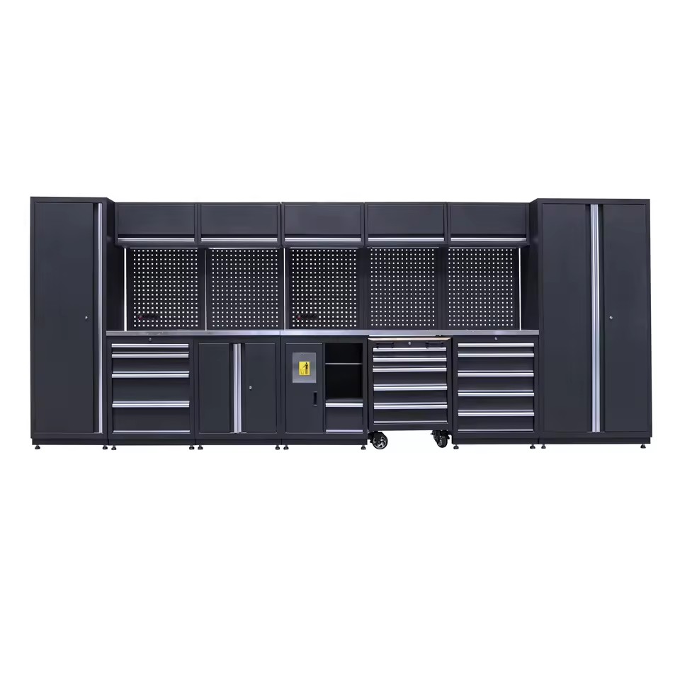 OEM Garage Tool Cabinet Workbench with Storage Drawers Heavy Duty Metal Workshop Cabinet for Tools Organization