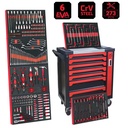 273PCS 7 Drawers Rolling Tool Trolley Cabinet with 6 EVA Foam Trays CrV Steel Auto Repair Mechanic Hand Tool Set