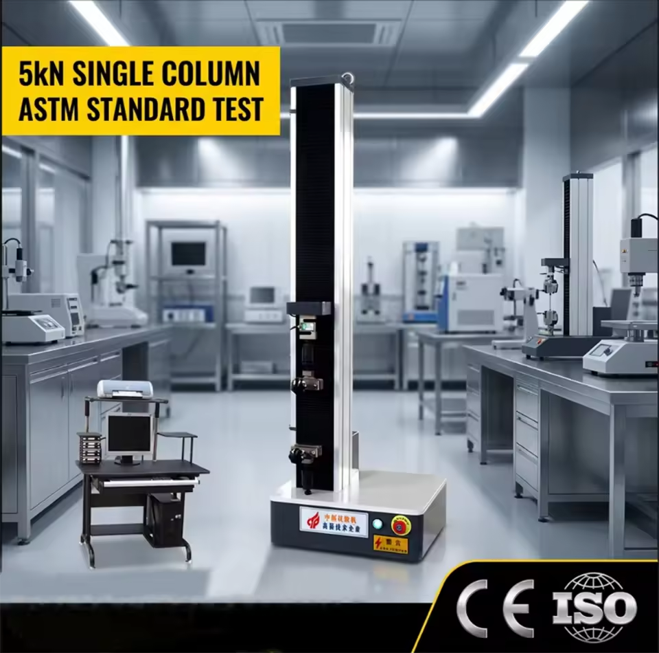 5kN Single Column Universal Tensile Testing Machine ASTM Standard Tear Strength Tester Lab Equipment Vendor