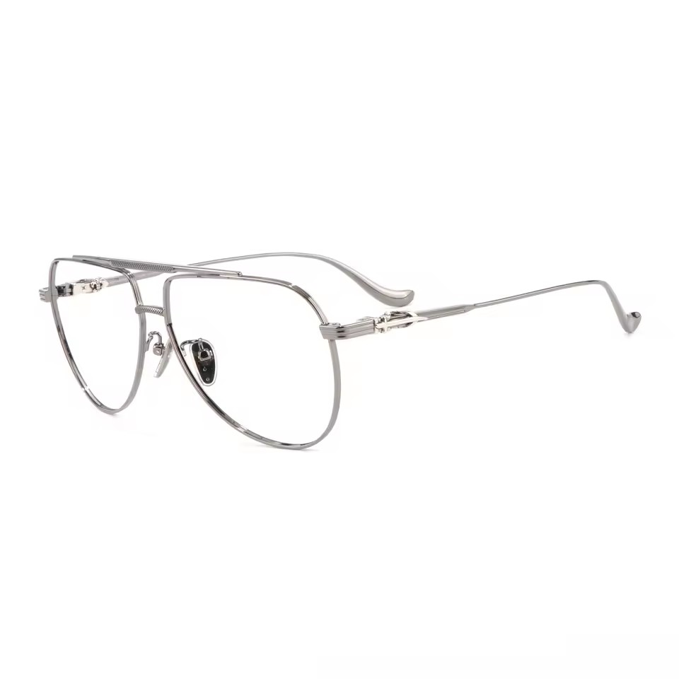 Latest Ultra Light Pure Titanium Optical Prescription Good Quality Double Glass Frame Motorcycle Medical Glasses Frame for Women