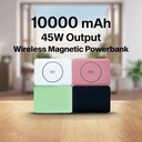 Customized Magnetic Waterproof 3-in-1 Portable 10000mAh Power Bank PD45W Fast Charging 15W Wireless Charging LED Display Dual