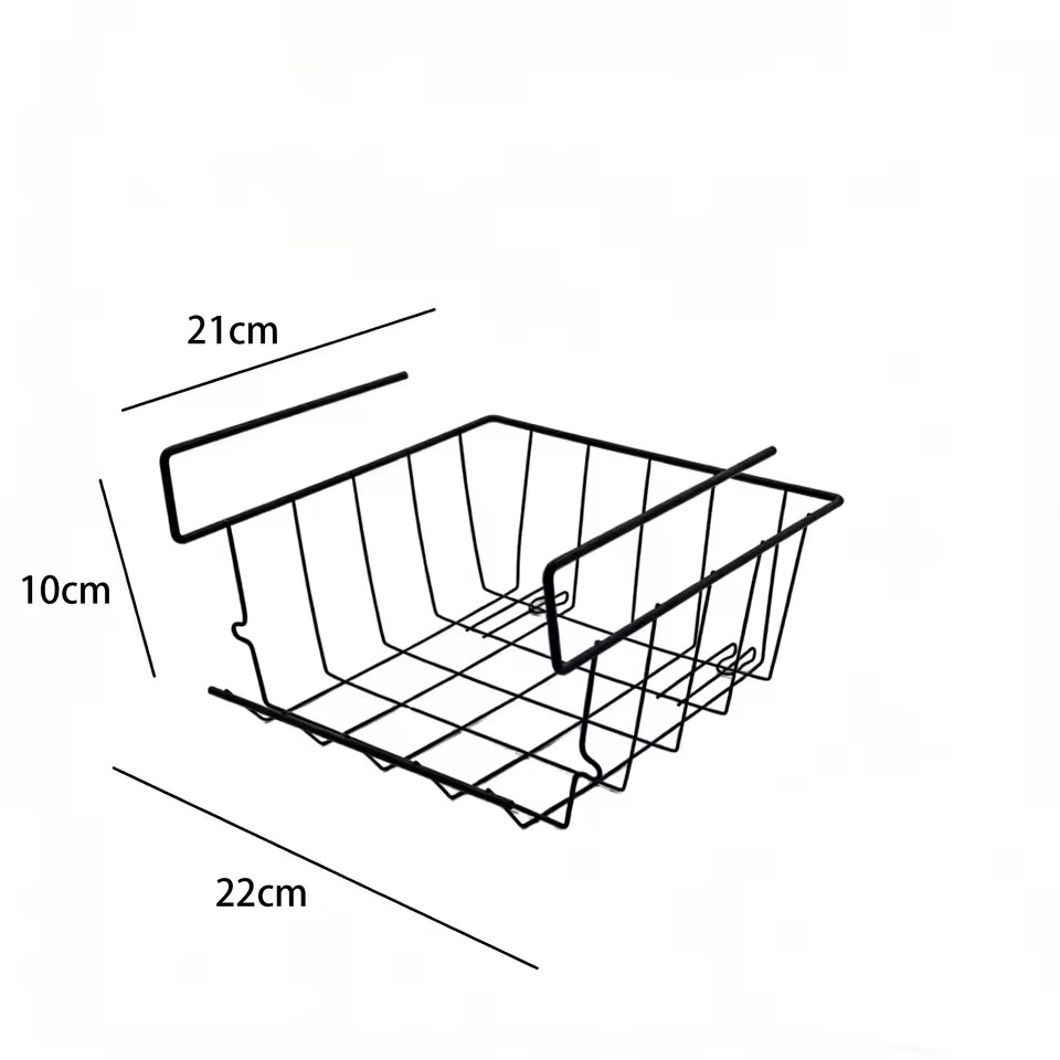 Versatile Iron Cabinet Partition Hanging Rack No-Drill Under Shelf Storage Organizer for Office Kitchen Bathroom Supplies storage rack