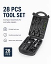 Hand Tool Set Portable Home Repair Tool Kit with Screwdriver Bits Hammer Pliers Level Ideal for DIY & Daily Maintenance