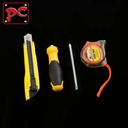 Household Multi-Specification Hardware Tool Set Double-Head Screwdriver Utility Knife Tape Measure; Three-Piece Repair Combo