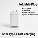 65W Type-C USB-C PD3.0 Fireproof Interchangeable Plug Universal Fast Charger with 5V/3A Output for