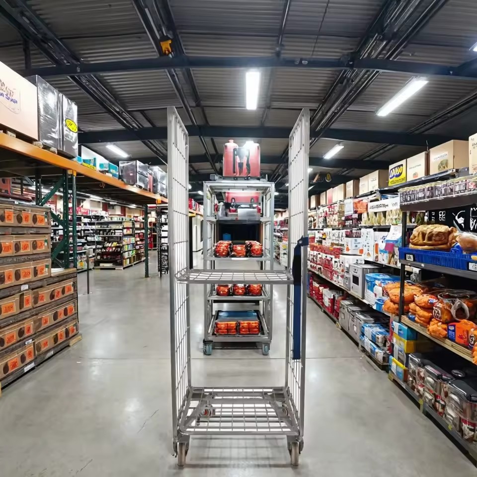 Competitive Price Collapsible Stable Picking Trolley Roll Container Durable Stable Features for Warehouse Storage ODM Supplier