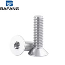 M2M3 Metric Titanium Alloy Flat Head Hex Bolts M4 Countersunk Machine Screws Corrosion-Resistant Chrome-Plated