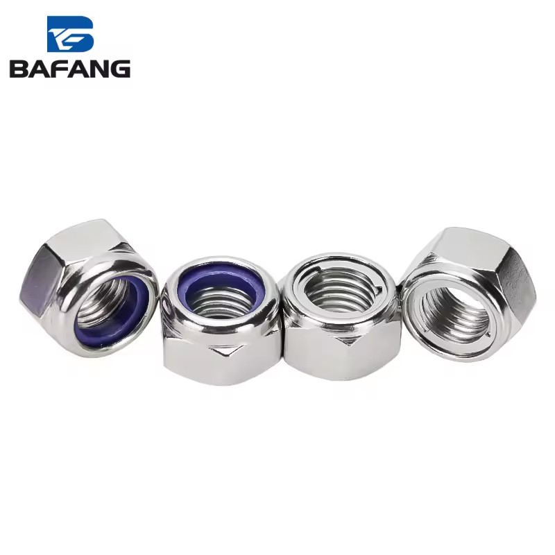 Precision Fasteners Hex Flange Nuts Stainless Steel Nylon Lock Nuts M3-M6 M8 M10 M12 M14 M16 Locking Anti-Slip Nut