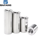 Round Coupling Nut SS Heavy Duty Stainless Steel Rod Polished Finish Thread Thickened Cylindrical Nut for Maintenance