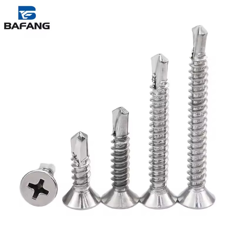 410 Stainless Steel Zinc Plated Metric Countersunk Head Drill Tail Cross Flat Head Self Drilling Screw Dovetail Wire All Sizes