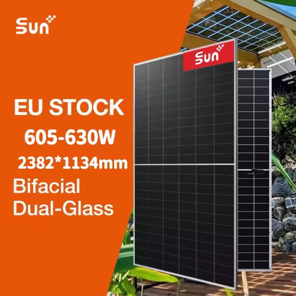 630W N-Type Bifacial for Solar Panel 24.1% PV Module for Rooftop Solar System High Power US Wholesale Supplier
