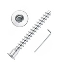 Carbon Steel Metric Hex Socket Drive DIY Grade Confirmat Screws Zinc Plated Countersunk Furniture Connecting Self-Tapping Screw