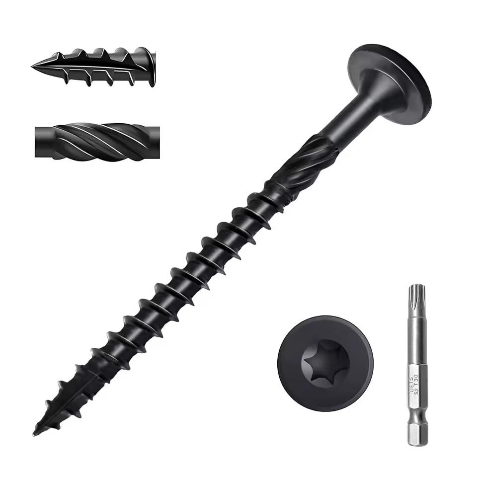 Stainless Steel 304 Torx Bit Flat Head Coarse Thread Epoxy Coated Cut-off Deck Screw for Fences Wooden Frames Metric GLK Brand