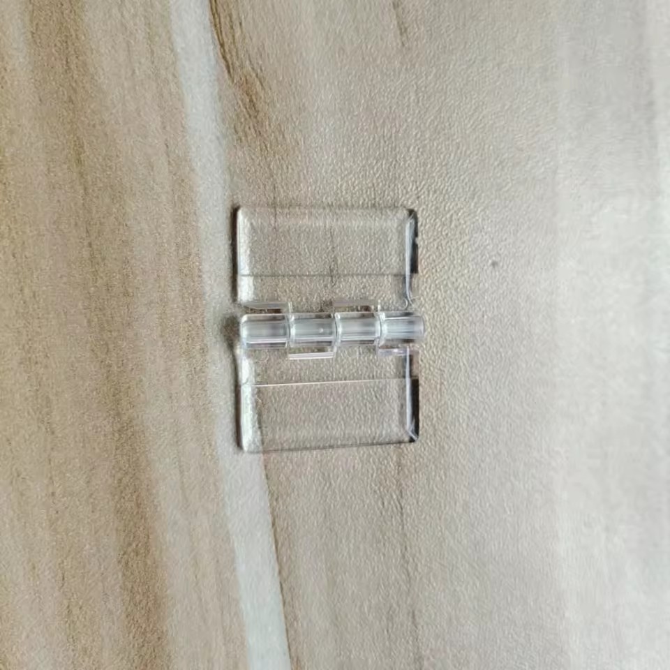 Clear Reinforced PC Hinge Pre-Drilled Transparent Unbreakable Acrylic Hinge for Home Installation