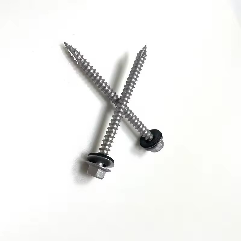 M6.5 Carbon Steel Zinc Plated Hex Washer Self Tapping Screw Flange Head Class 8.8 Full Thread Wood Metric/Inch