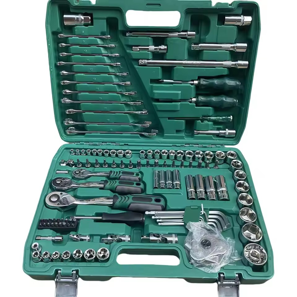121 Pcs Professional Chrome Vanadium Ratchet Socket Wrench Set Complete OEM Customizable Hand Tools Car Repair