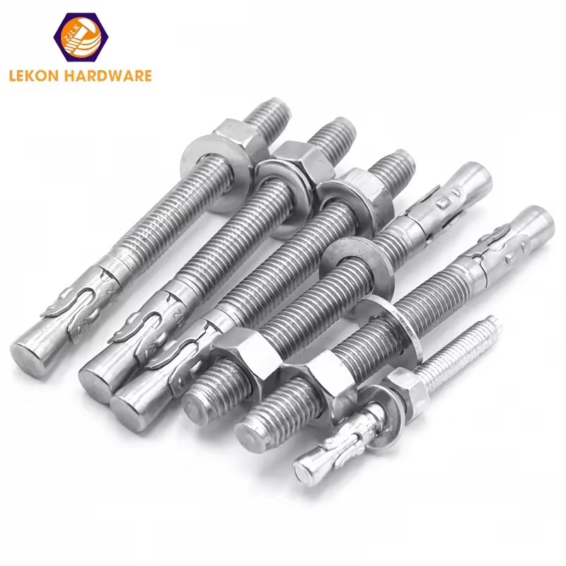 Stainless Steel Wedge Expansion Anchor Bolts for Concrete Foundation M12 M16 M20 M24 Heavy Duty Anchor Bolts with High Tensile