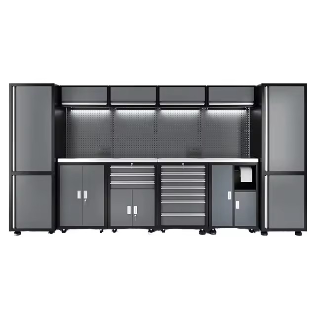 Heavy-duty Auto Repair Metal Storage Garage Workbench Combination Heavy Duty Workshop Tool Cabinet Garage Storage System