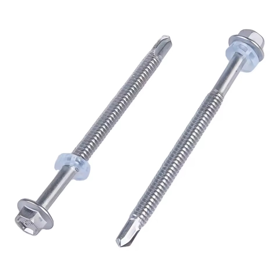 Stainless Steel Metric Flanged Hex Washer Head Long Self Drilling Roofing Combination Sems Screw Plastic Gasket Customizable